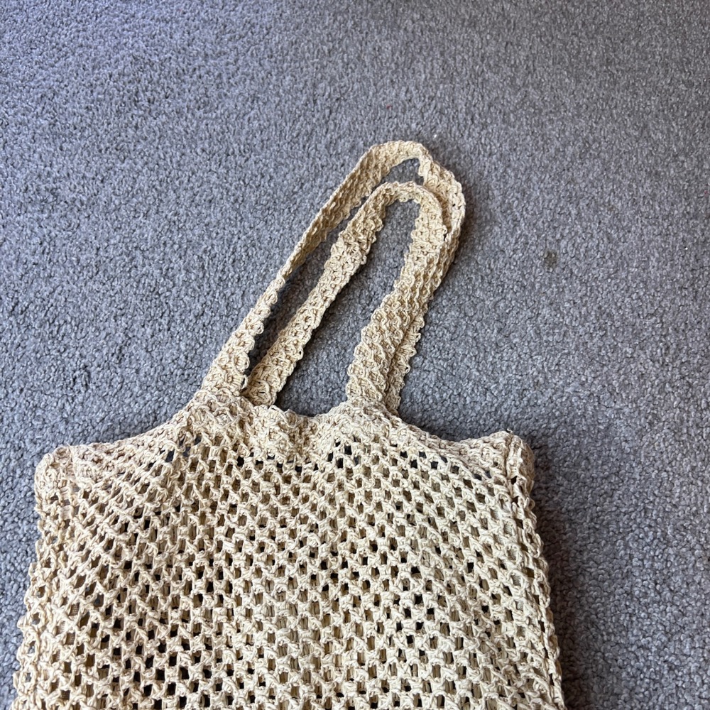 Kylie Cosmetics crochet Tote Bag Beige Beach Shopping‎ boho beach casual y2k - Picture 3 of 14